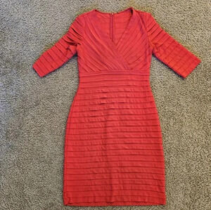 Sexy Layered Red Dress w/ V Neck,, Size Medium